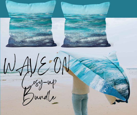 Blanket & Cushion Set: The "Coastal Cosy-Up" Bundle
