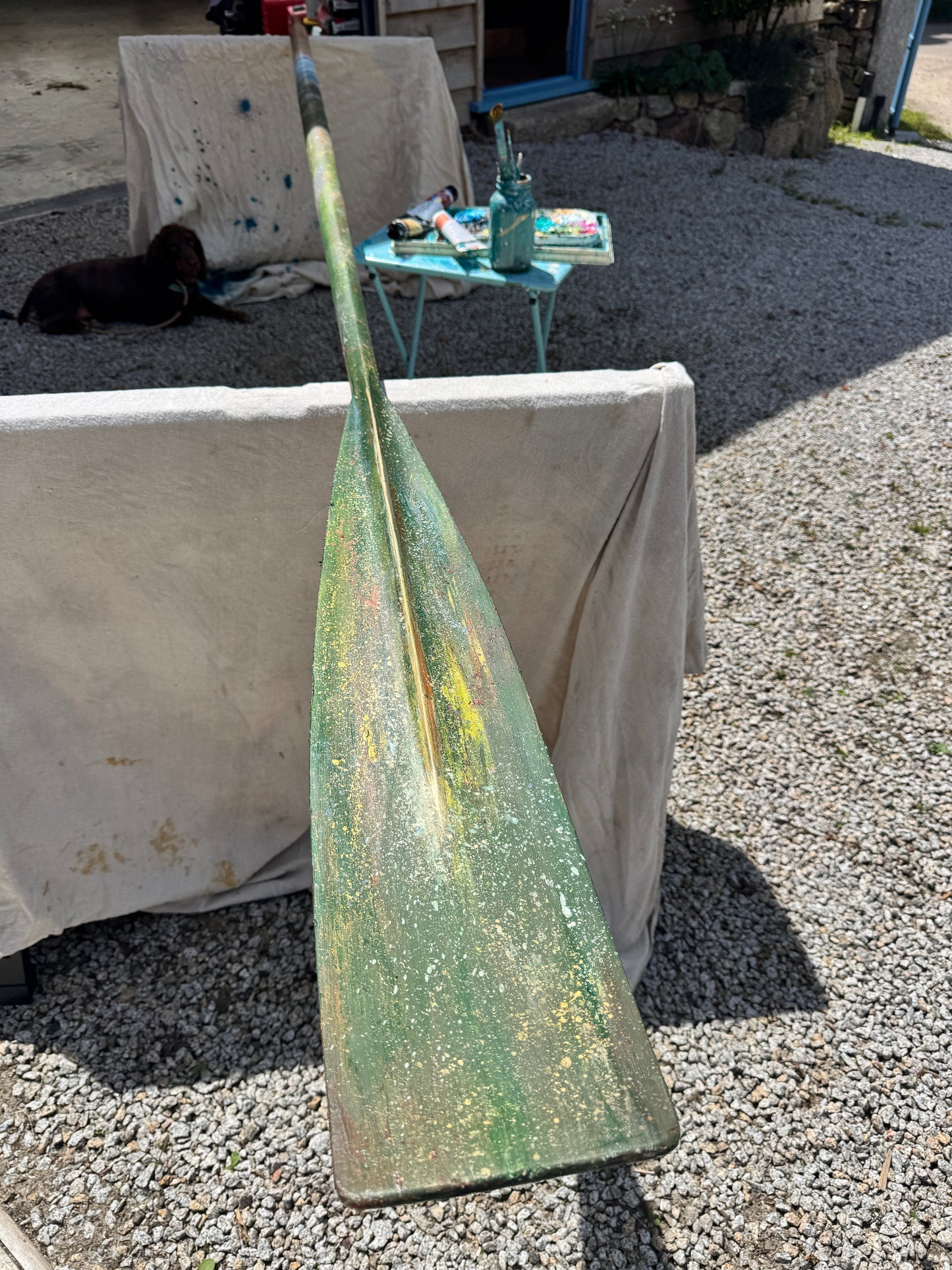 The Helford Oar- Original Painted Gig Oar